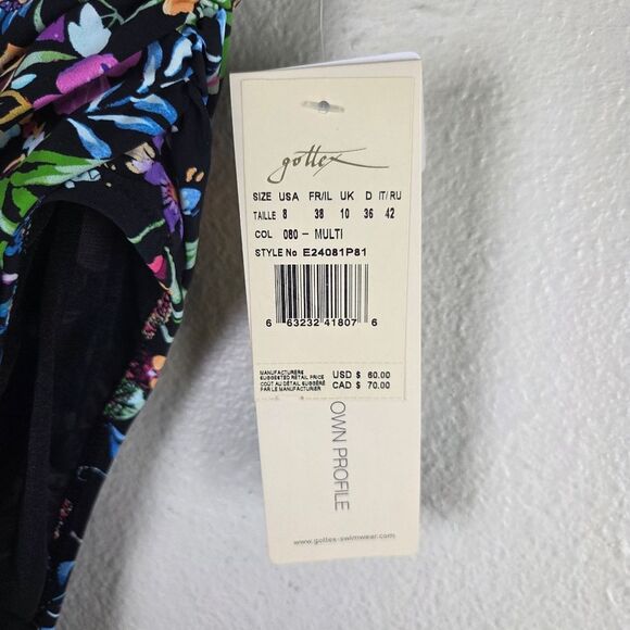 Women's Gottex One Profile Floral High-Waisted Bikini Bottom Size 08/Med - Picture 9 of 10